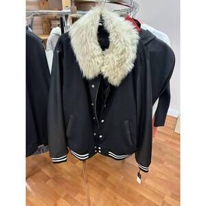 NEW 2HER2HIM unisex - detchable fox fur jacket in black